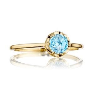 Tacori Petite Crescent Crown Sky Blue Topaz Ring